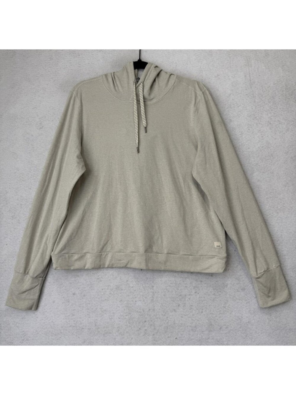 Vuori Lightweight Hooded Sweatshirt in Light Beige